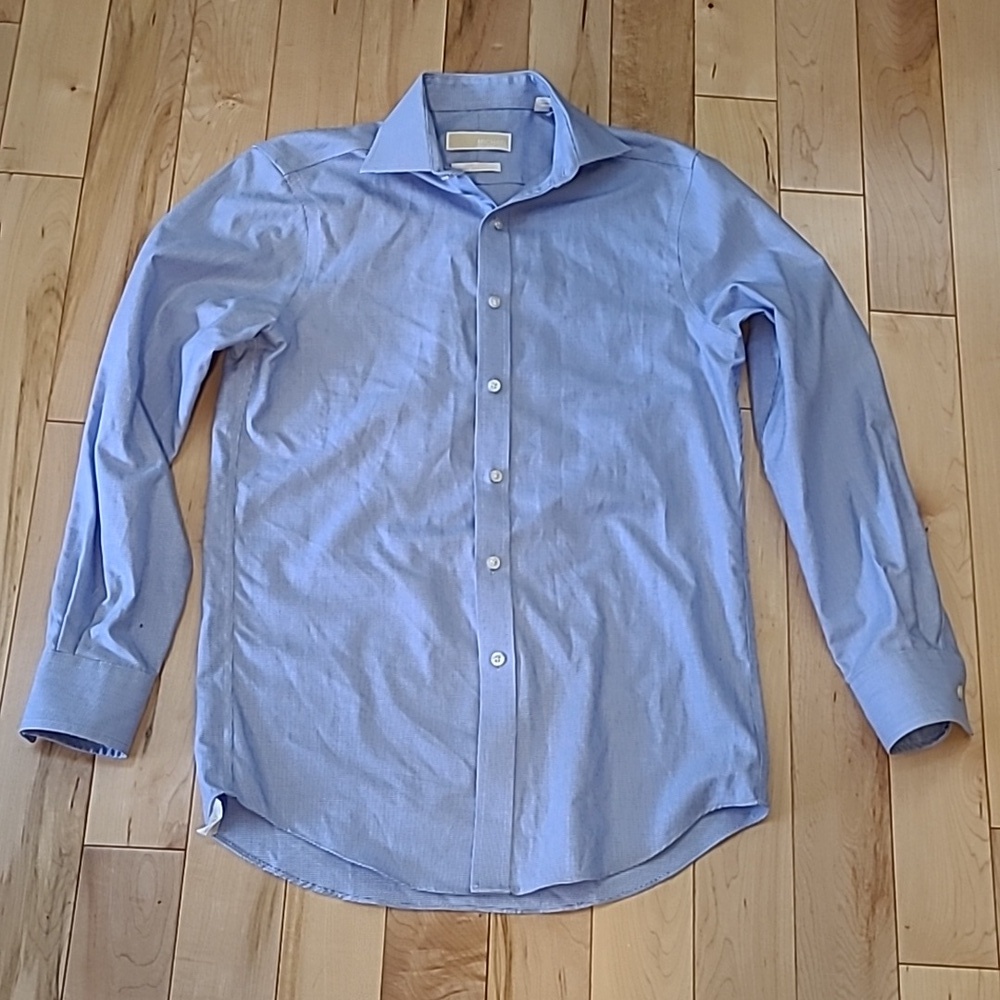 Men's size small Michael Kors blue checkered dress shirt